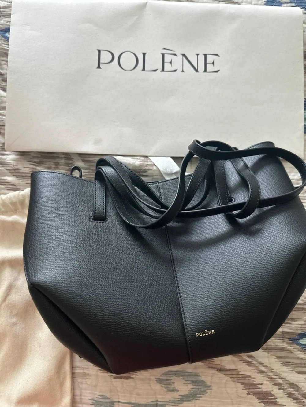 Black Leather Tote Bag - Classic Everyday Shoulder Bag